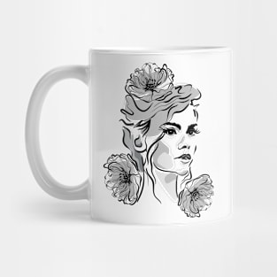 Girl with poppies Mug